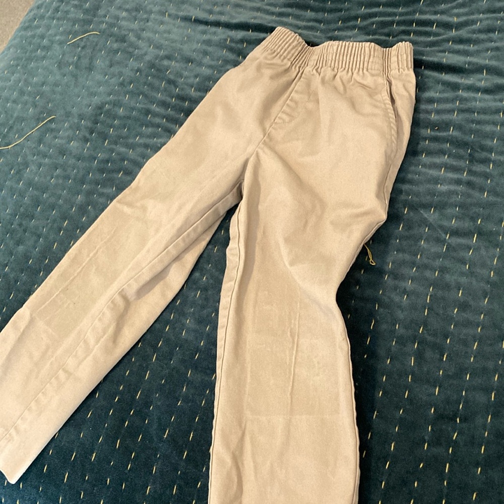 SCHOOL UNIFORM PANTS YXS Beige Elastic Waist Pants